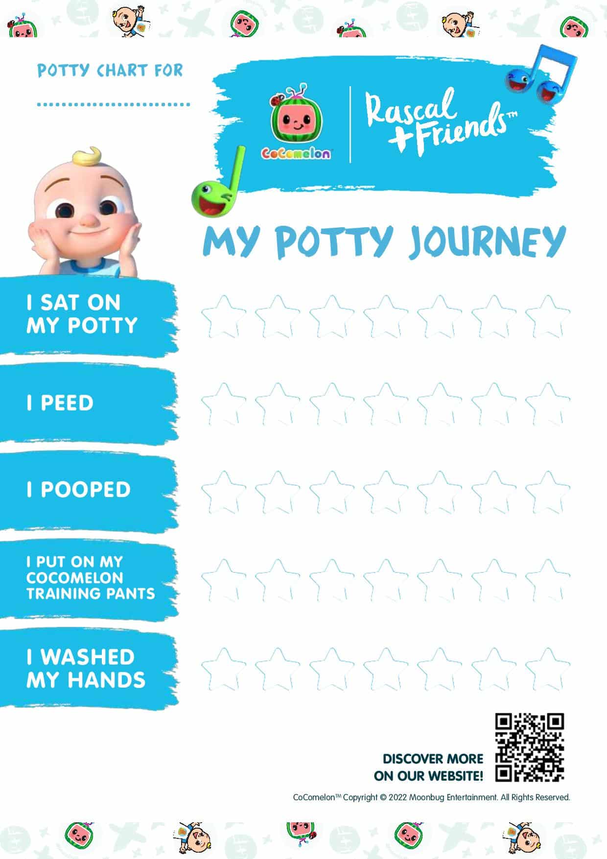 CoComelon and Rascal + Friends Potty Training Chart
