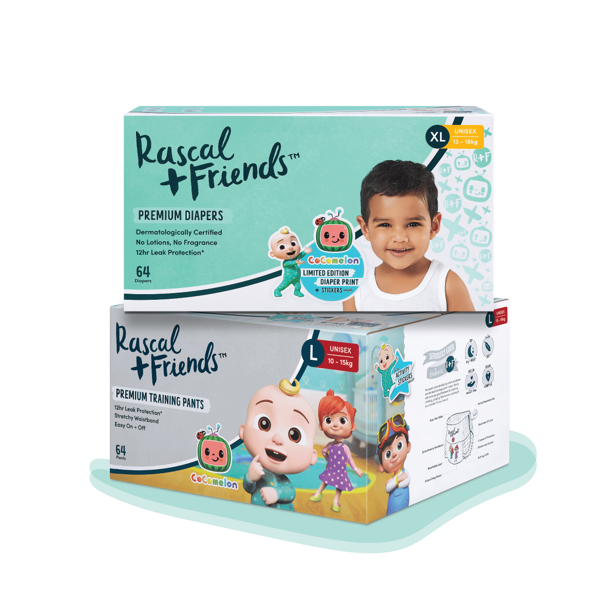 Rascal + Friends CoComelon Tape Diapers and Diaper Pants