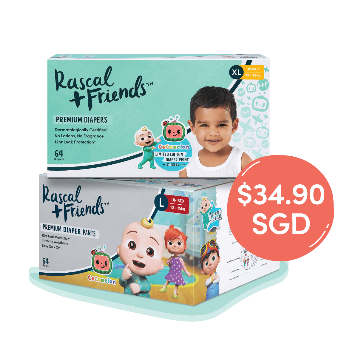 Rascal + Friends CoComelon Diapers and Diaper Pants