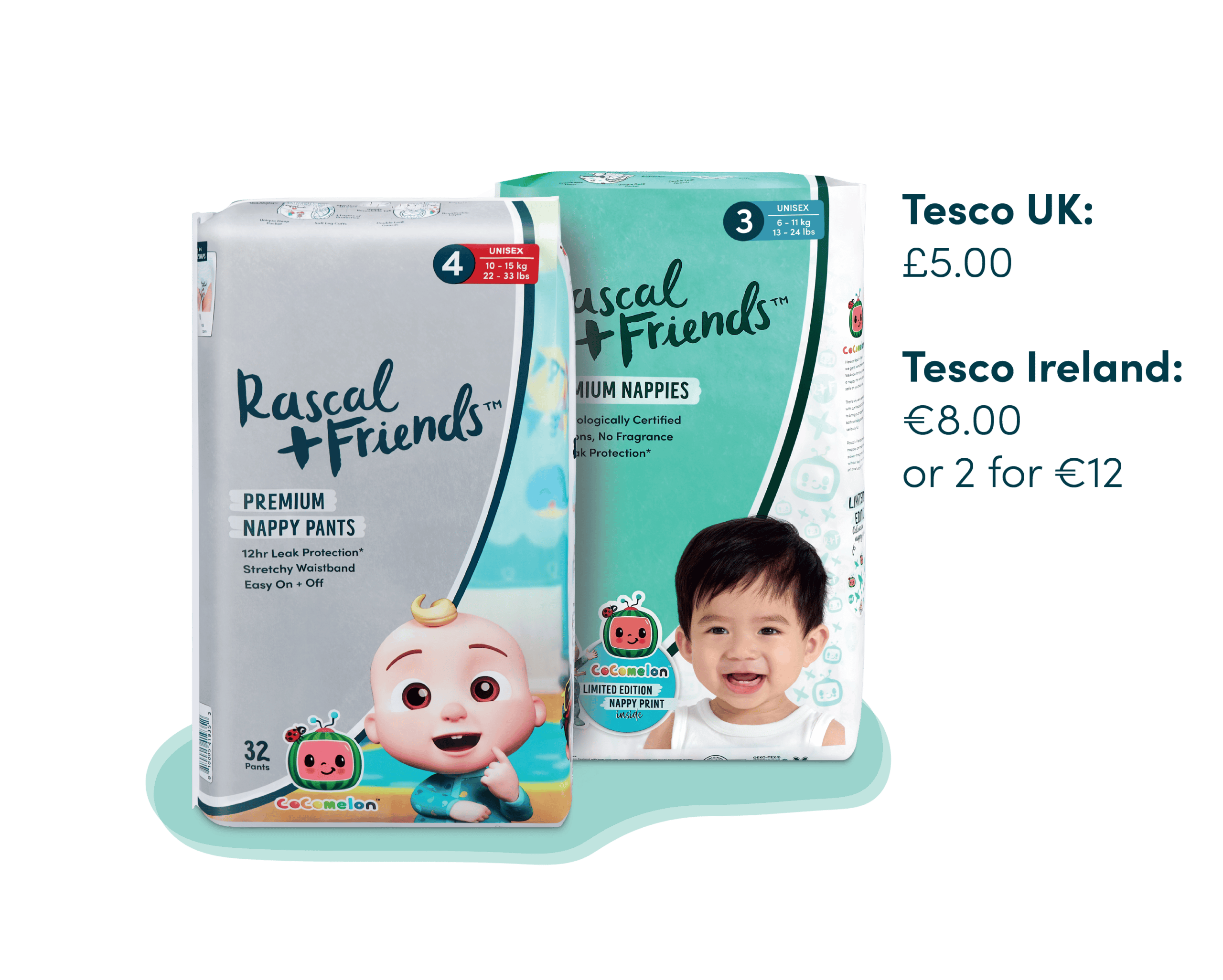 Rascal + Friends x CoComelon Nappies and Pants